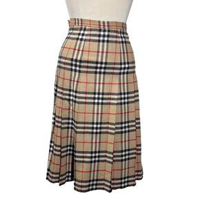 Vintage Burberrys London Nova Check Wool Skirt Size 8 EX Long Made in England